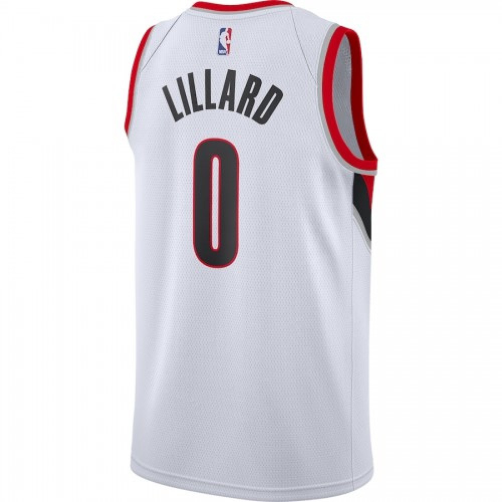 Men's Portland Trail Blazers Damian Lillard #0 White Swingman Jersey - Association Edition-Pro Kit Vault | Brand New 26/27 Sports Jerseys